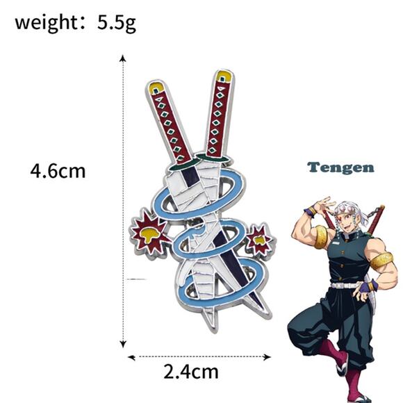 Demon Slayer Hashira Tengen Sword Enamel Pins - Picture 2 of 4
